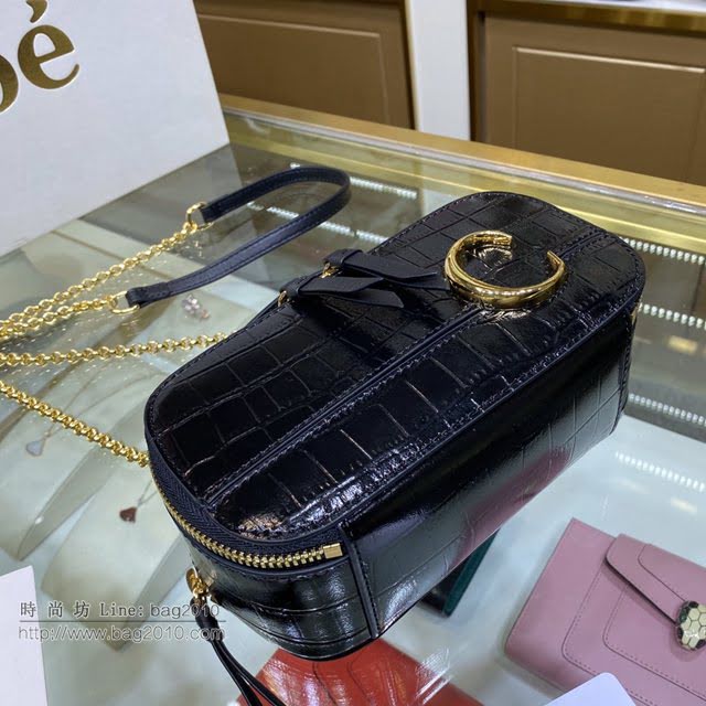 Chloe女包 克洛伊經典C Bag鱷魚壓紋鏈條相機包 Chole手提肩背斜挎包  jjh1229